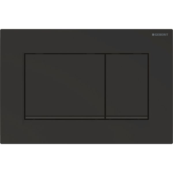 Клавиша для инсталляции Sigma30 двойной смыв: черный матовый лак, легко чистящееся покрытие