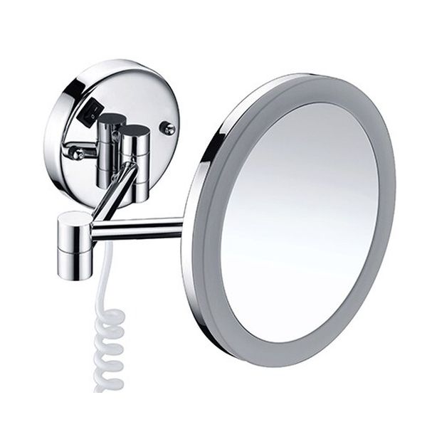 Зеркало для ванны с LED подсветкой, 3-х кратным увеличением, хром
