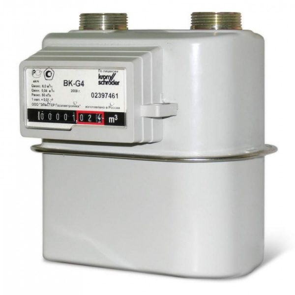 Счетчик газовый ВК - G4   левый БЕЗ адаптеров  (расход 004 - 6 кубм)