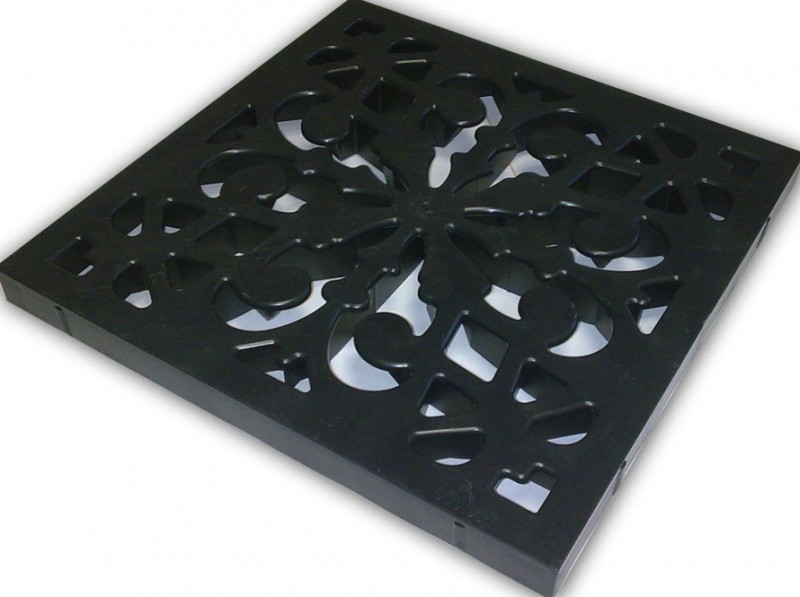 Решётка пластиковая декоративная к дождеприемнику (черная)